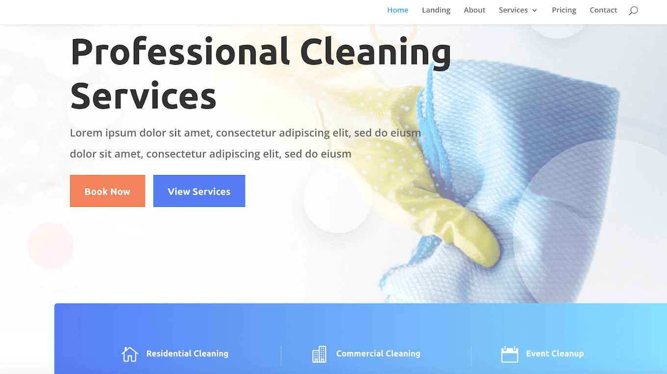 Cleaning Services example